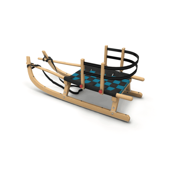 Tourenrodel Zweisitzer mit Polstersitz Schlitten Sitzfläche: 54 x 43 cm 125cm Rodel für 1-2 Personen 